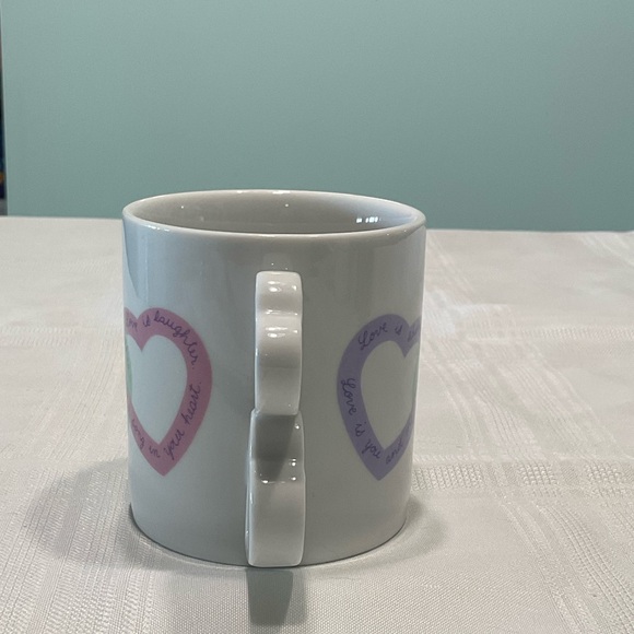 Coffee Mug with Hearts and Love Messages Double heart handle - Picture 4 of 6